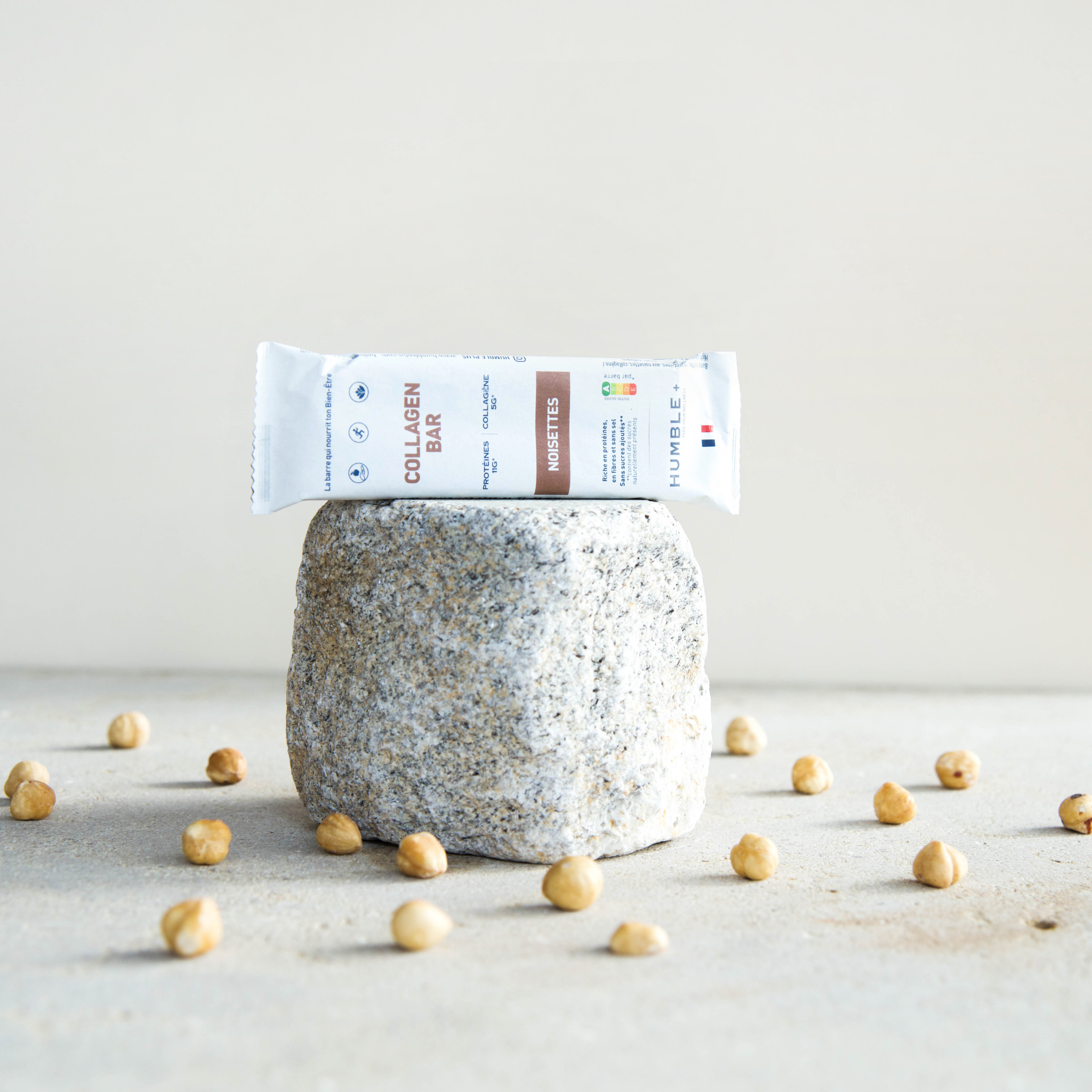 Barre protéinée collagène noisette